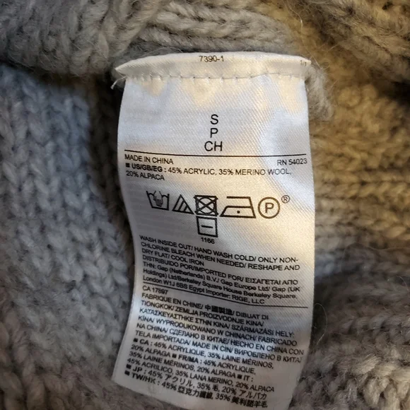 Banana Republic Women's Chunky Knit Wool Italian Yarn Gray Boat Neck Sweater S - Picture 5 of 5